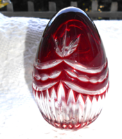Egyedi  csiszolt kézműves üveg tojás 10 cm Ajkai kristály