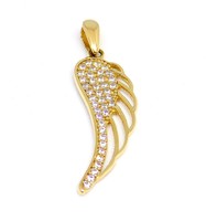 Stoned gold angel wing pendant (zal-au117512)