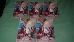 Retro colorful Christian post-clean Christmas postcards 5 in one according to the pictures 2.
