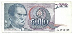 5000 dinár 1985 Jugoszlávia 2.
