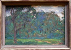 István Kastaly (1892-1991) mouse, original painting of folk trees