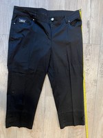 Knee pants elastic cotton canvas - black