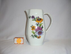 Retro Alföldi porcelán virágos kancsó, kanna, kiöntő