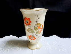 Nagyon szép Drasche Budapest porcelán váza virág mintával 15 cm