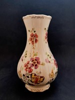 Butterfly pattern vase by Zsolnay, 18 cm