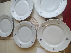 Zsolnay  porcelán kék virágos  lapos tányér 5 db eladó!