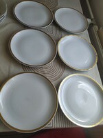 Aranyszegélyes Alföldi porcelán lapos tányér 6 db ladó!