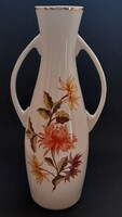 Large-sized vase with handles, dahlia pattern, Hollóháza porcelain, 36 cm