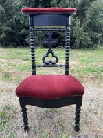 Antique upholstered kneeling prayer chair stool