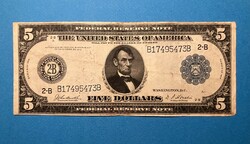 LlNCOLN 5 DOLLAR 1914 NEW YORK