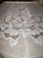 Beautiful vintage openwork floral 4-part curtain with wavy bottom