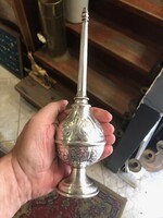 Antique Indian silver rose water sprinkling flask, 19th century, 20 cm