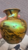 Zsolnay eozin glazed porcelain vase, rarity, 16 cm.