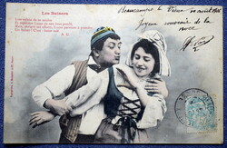 Antique humorous photo postcard - courtship