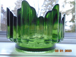 BO BORGSTRÖM design ASEDA SWEDEN modern zöld nehéz vastag üveg dísztál