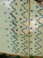 Rustic, linen-embroidered shelf strip (16x36cm) / village door / pantry / stele decoration