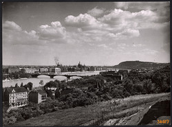 Larger size, photographic artwork by István Szendrő, panorama of Budapest from the period before 1945,