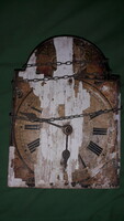 Antique farmhouse wooden wall clock in its original condition for renovation / parts as shown in the pictures