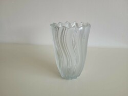Régi üvegváza vastagfalú art deco jellegű váza 20 cm