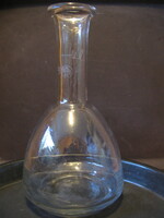 Antik literes porciós, koronás címeres palack, kínáló 36-42