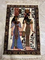 Egyiptomi kézi csom. képszőnyeg 90x52cm