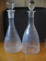 Old drinking bottles with Art Nouveau mart garland pattern