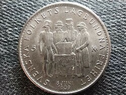 Svédország VI. Gusztáv Adolf 150 éves a svéd alkotmány .400 ezüst 5 Korona 1959 TS (id44402)