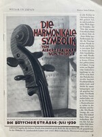 Die Böttcherstrasse, antik német illusztrált magazin a zenéről 1930-ból, korabeli hirdetésekkel