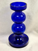 Űrkorszaki kék ﻿Vohenstrauss üveg ﻿váza/gyertyatartó Alfred Taube  60-as évek közepén.