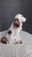 Retro Hollóházi jelzett porcelán kutya, hibátlan, magassága 14 cm, szélesség: 12 cm.