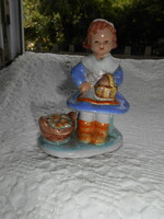 Little girl ceramic figurine - fruit seller 13 cm