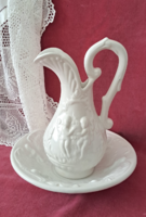 Cupid embossed English ceramic jug and bowl