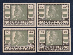 Ausztria 4 darabos szükségpénz szett 1920 (id77705)