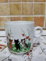 Porcelain children's mug with a kitten