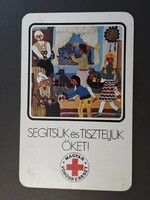 Card calendar 1982 - retro, old pocket calendar with Hungarian Red Cross inscription