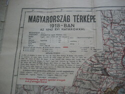 Map of Hungary in 1918 with the borders of 1942