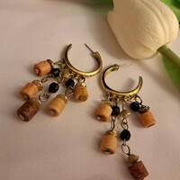 Israeli gold-plated earrings, 4 cm