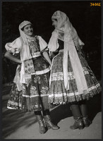 Larger size, photo art work by István Szendrő. Girls, in national costume, 1930s. Original,