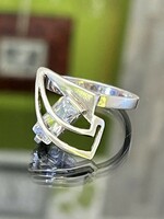 Egyedi, Art-deco stílusú, ezüst gyűrű