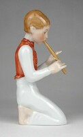 1N664 Herend kneeling flute player porcelain figure 16.5 Cm