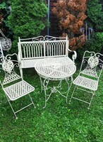 Garden ideas - wrought iron garden bench and set