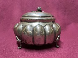 Silver sugar box, with gilded interior, hallmark 800 dianas