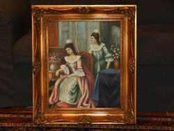 Baroque style oil painting in a quality frame, 50 x 40 cm