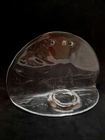 Muurla Finnland, Kauko Mákinen üveg fali mécsestartó, 26 cm