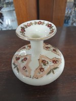 Zsolnay hand-painted small, mini bay porcelain vase with flower pattern. 8 Cm.