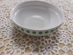 Alföldi, zöld pöttyös porcelán tál