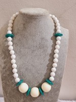 Retro (new) pearl necklace white - green