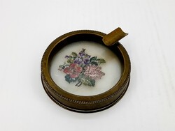 Copper ashtray with needle tapestry decoration