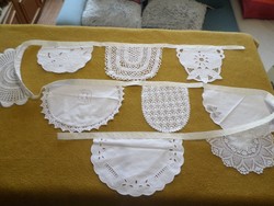 Crochet lace, embroidered white home decoration.
