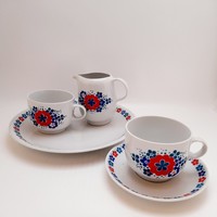 Alföldi bella menza patterned tea cups, spout and plate in one